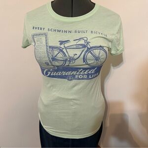 Schwinn bike teal graphic t-shirt size large (juniors)